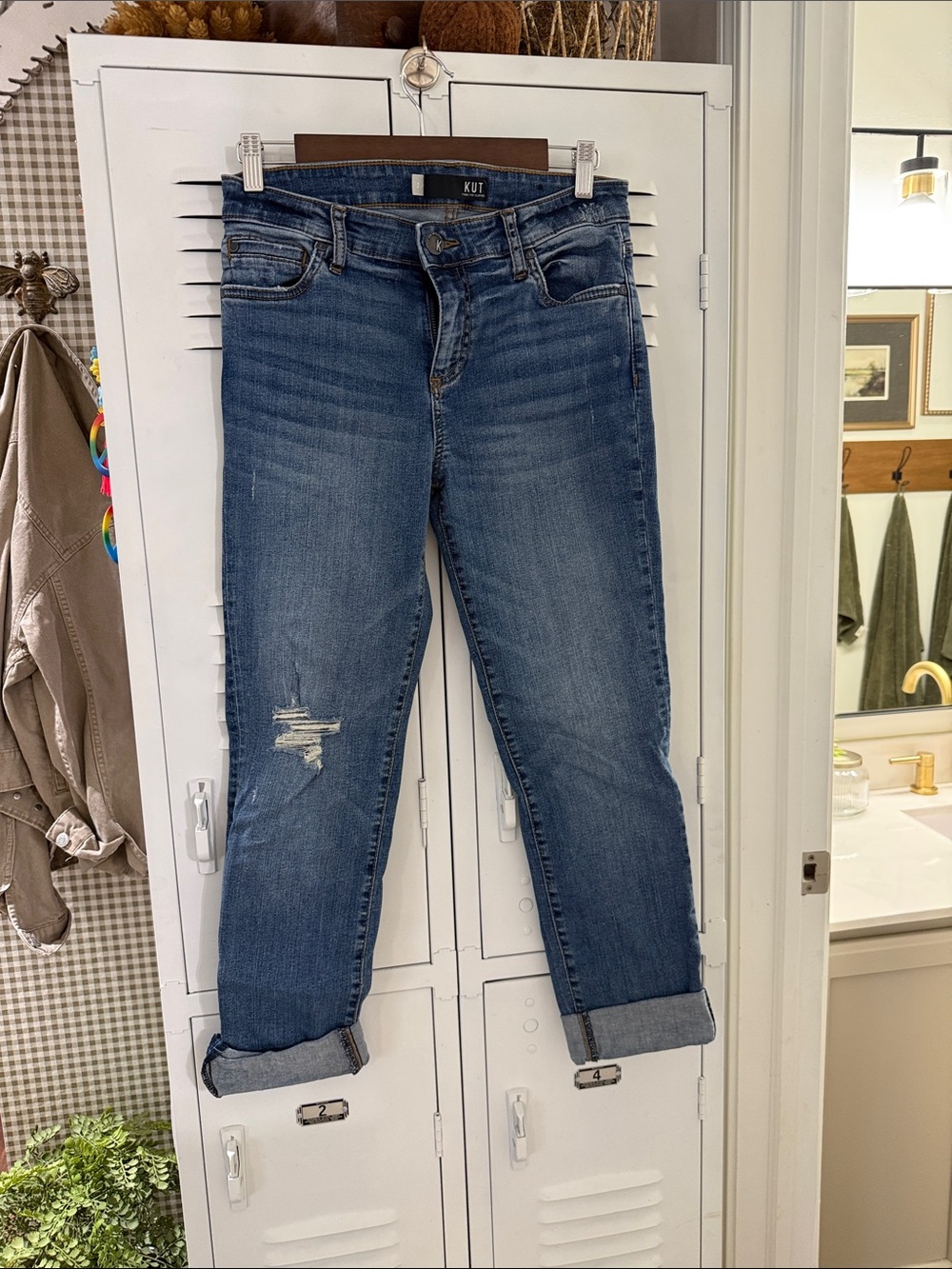 Kut from the Kloth Catherine Boyfriend Jeans - Dark Blue Wash